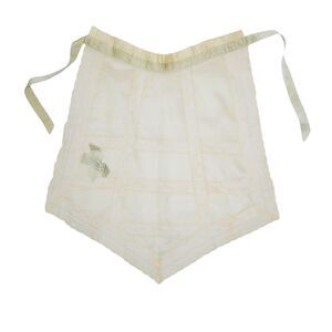 Vintage Green Dainty Lace Half Apron Satin Waist Tie Coquette Cottagecore READ
